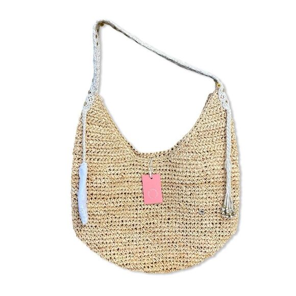 NWT Florabella Coachello Bag Natural raffia tan tote beach summer Revolve $194 - Picture 8 of 16